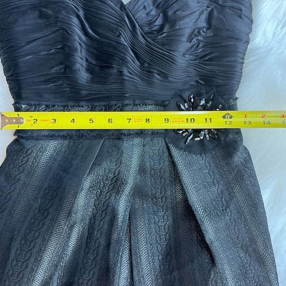 🆕 BCBGMAXAZRIA Women's Black Strapless Knee Length Cocktail Dress Size 2 - Picture 12 of 14